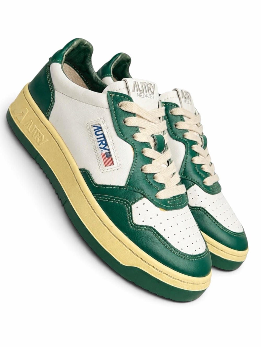 Autry Medalist Low Green White Leather Sneakers EU 38